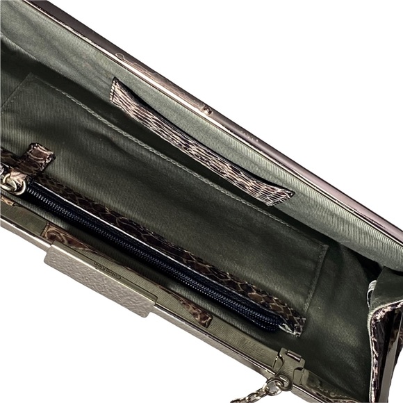 3/$10 Calvin Klein Purse 11”x4.5” Faux Snakeskin Clutch Evening - Picture 5 of 7